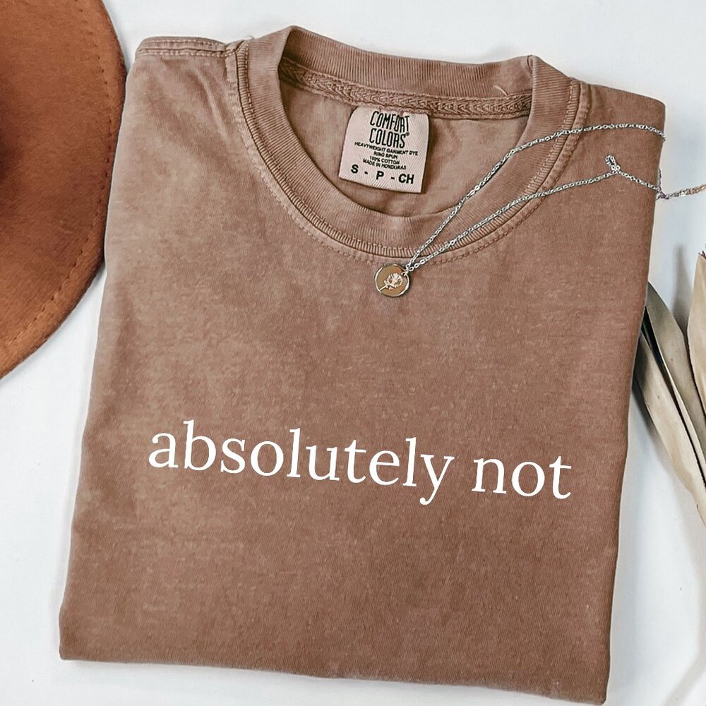 NEW Comfort Colors® Absolutely Not Adult Humor Sarcastic Statement Tee Shirt